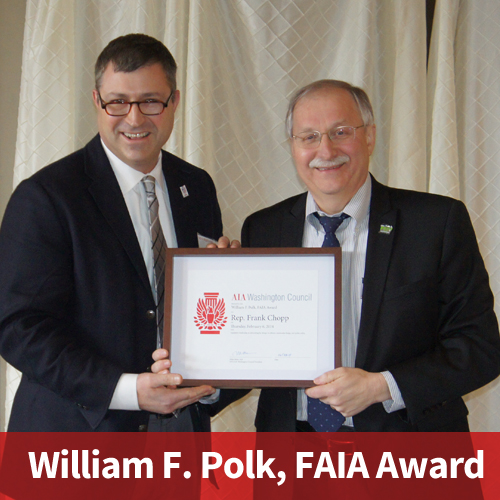 Rep. Frank Chopp receives William F. Polk FAIA Award